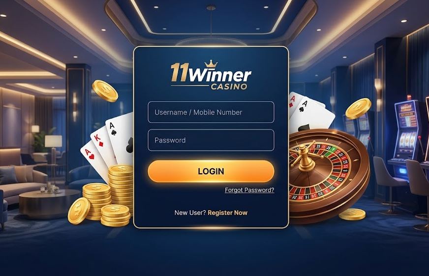 11Winner logo and gaming visuals
